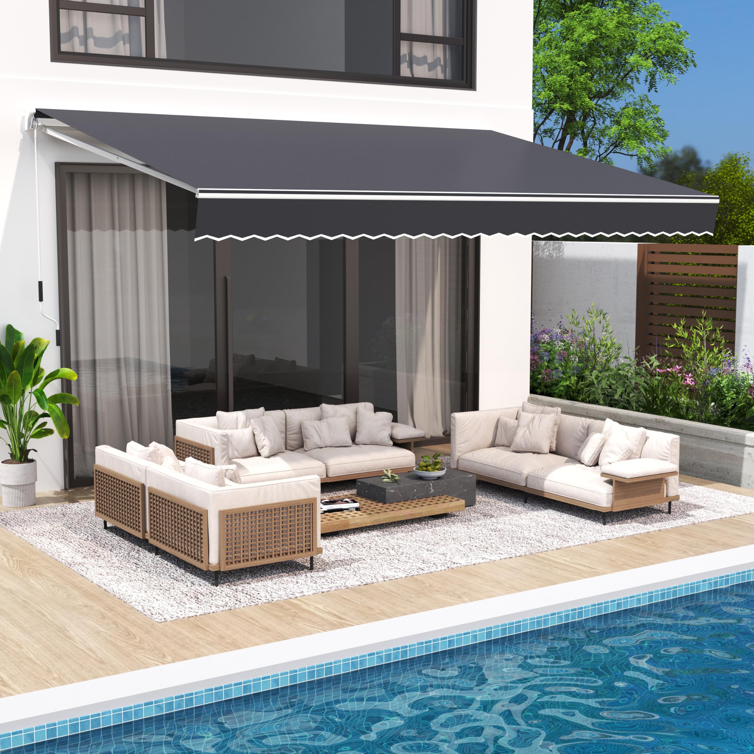Apple - yuyuyu Amazon.com : VUYUYU 13.1'x8.2' Patio Awning Retractable